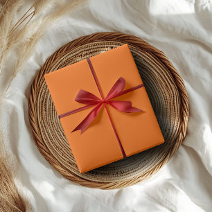 Neon Sunset Orange Solid Colour   Classic   Elegan Wrapping Paper