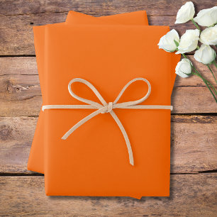 Neon Sunset Orange Solid Colour Classic Elegant Wrapping Paper Sheet