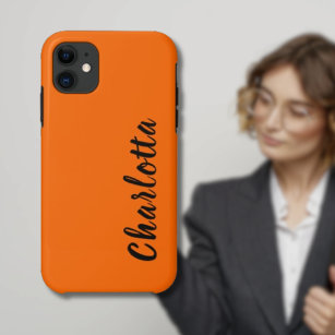 Neon Sunset Orange Solid Colour Custom Personalise Case-Mate iPhone Case