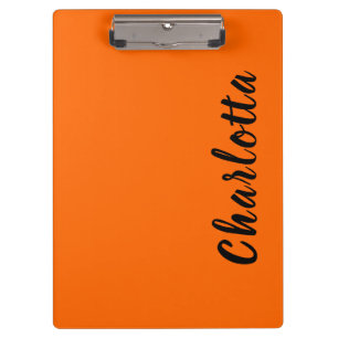Neon Sunset Orange Solid Colour Custom Personalise Clipboard