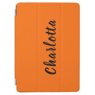 Neon Sunset Orange Solid Colour Custom Personalise iPad Air Cover