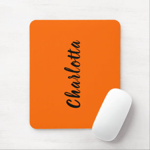 Neon Sunset Orange Solid Colour Custom Personalise Mouse Pad