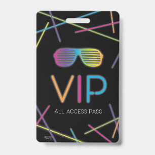 Neon Sweet 16 Birthday Glow Party VIP ID Badge