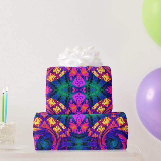 Neon Swirl Party Wrapping Paper (Party Gifts)