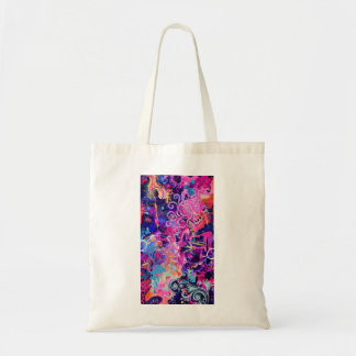 Neon Swirls Abstract Art | Psychedelic Pink and Pu Tote Bag
