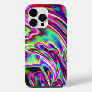 Neon Swirls Multicolored Digital Art iPhone Case