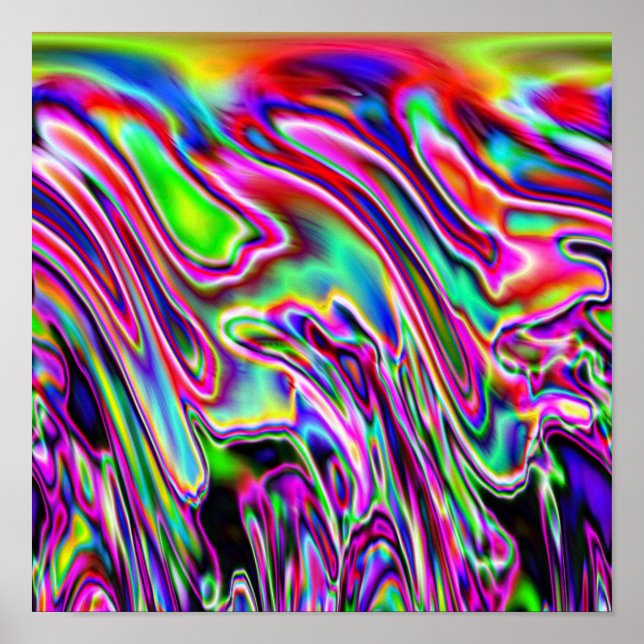 Neon Swirls Poster (Front)