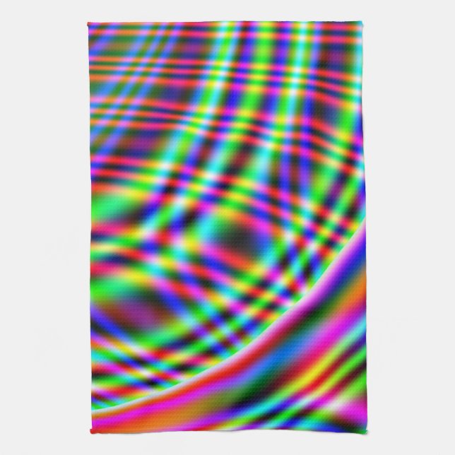 Neon Swirls Tea Towel (Vertical)