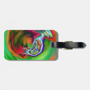 Neon Symphony Marble Luggage Tag