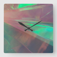Neon Synthwave Wall Clock – Sci-Fi Iridescent
