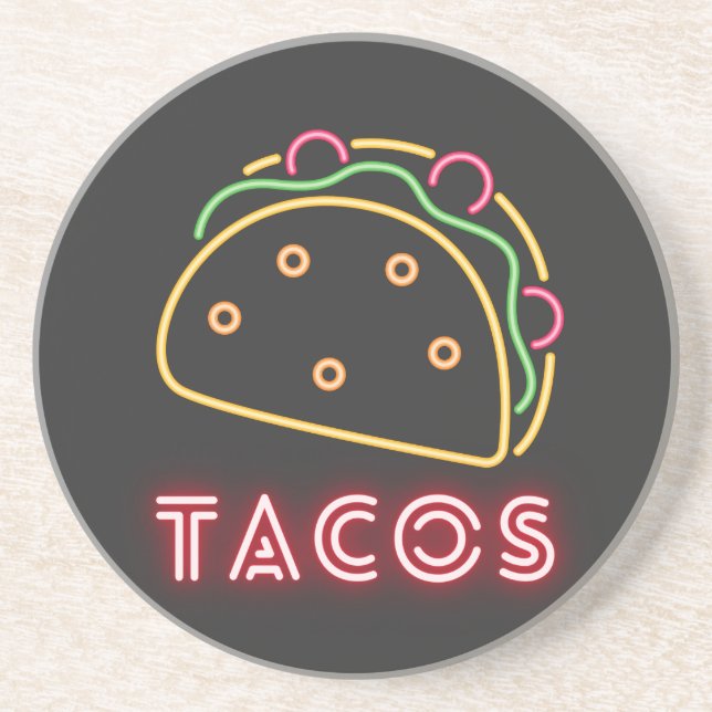 Neon Tacos Symbol  Coaster (Front)