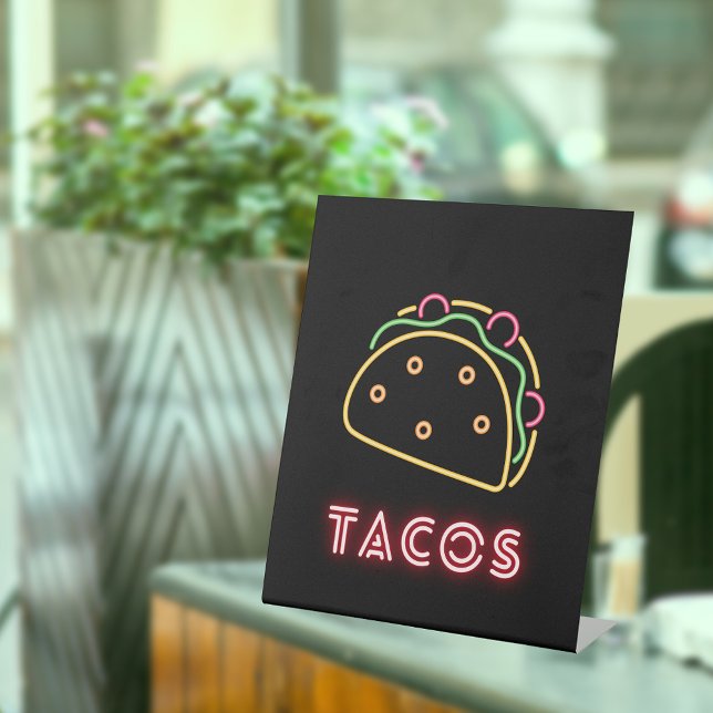 Neon Tacos Symbol   Pedestal Sign (Creator Uploaded)