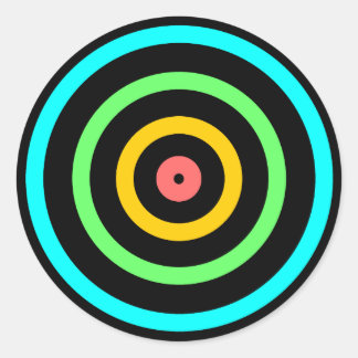 Neon Target Classic Round Sticker