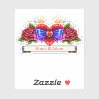 Neon Tattoo Style heart invite Love