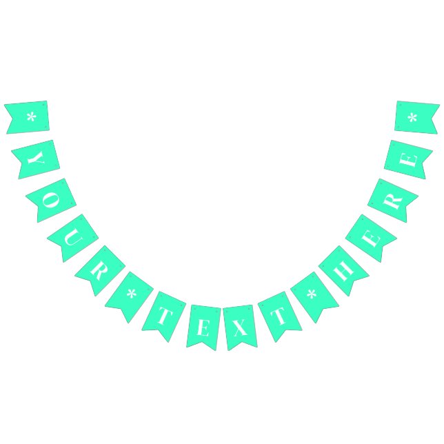 Neon Teal Solid Colour Custom Bunting (All)