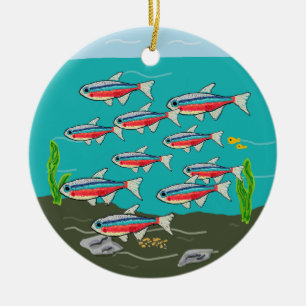 Neon Tetra Ceramic Ornament