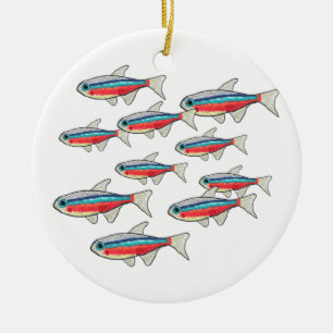 Neon Tetra Ceramic Ornament