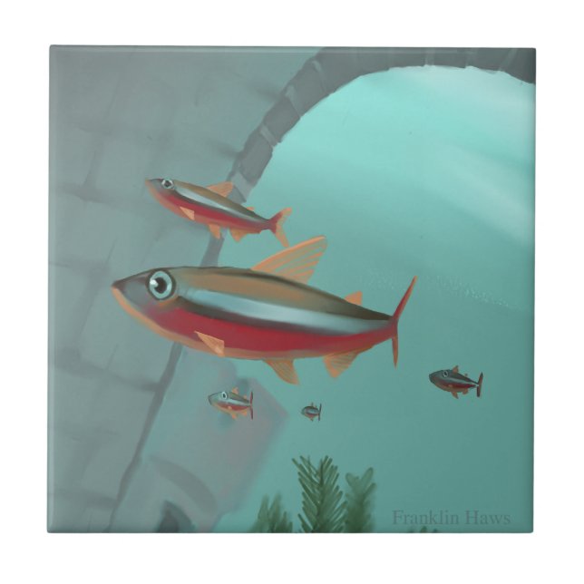 Neon Tetra Ceramic Tile (Front)