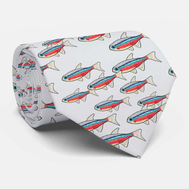 Neon Tetra Tie (Rolled)