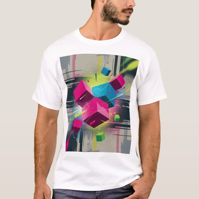 Neon Tetris Strike T-Shirt (Front)