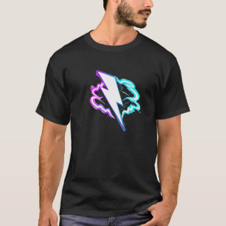 Neon Thunder  Retro Lightning Power Design T-Shirt