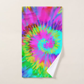 Neon Tie Dye Swirl Hand Towel