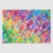 Neon Tie Dye Watercolor Harlequin Argyle 