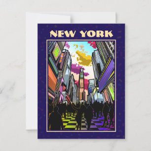 Neon Times Square with Custom Text – New York Postcard