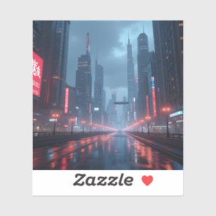 Neon Tomorrow – Cyberpunk Cityscape Square Vinyl