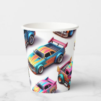 Neon Toy Car Birthday Party Set  Paper Cups