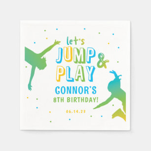 Neon Trampoline Park Boys Birthday Party Napkins