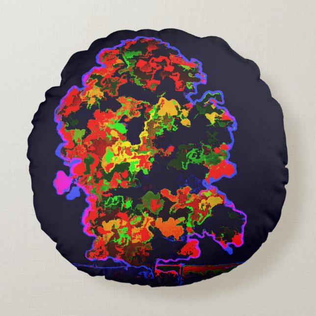 Neon Tree Explosion Round Cushion (Front)