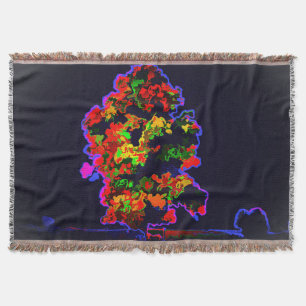 Neon Tree Explosion Throw Blanket
