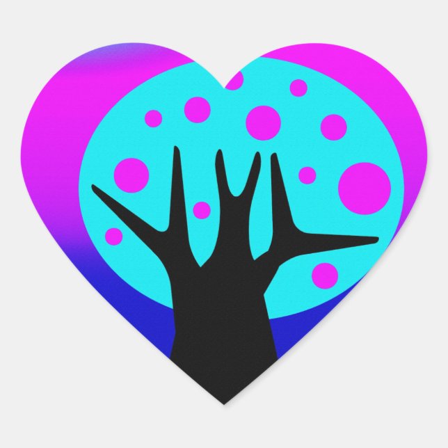 Neon Tree Heart Sticker (Front)