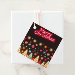 Neon Trendy Christmas Holiday Collection Favour Tags