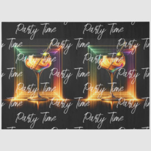 Neon Trendy Party Time Personalised Tissue Paper