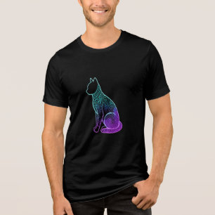 Neon Tribal Cat T-Shirt Tri-Blend Shirt