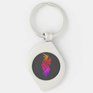 Neon tribal on back key ring