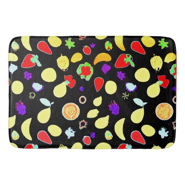 Neon Tropic Fruits Burst Bath Mat (Front)