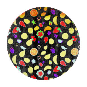 Neon Tropic Fruits Burst Cutting Board
