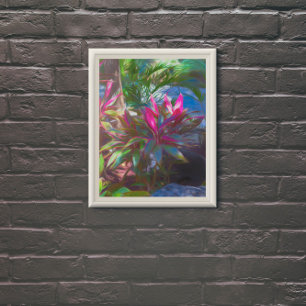 Neon Tropical Blooming Foliage  Poster