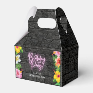 Neon Tropical Floral Summer Birthday Thank You Favour Box