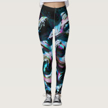 Neon Tsunami Leggings Designed by Haydee Rodriguez