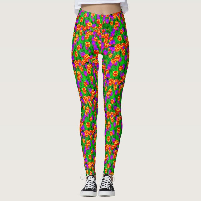 Neon Tulips Leggings (Front)