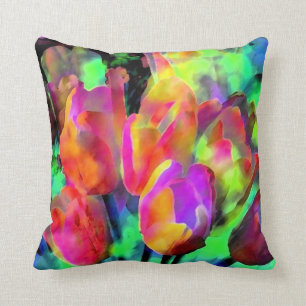 "Neon Tulips" pillow