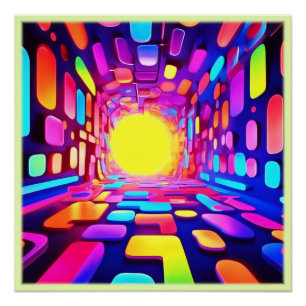Neon Tunnel: Psychedelic Journey Poster