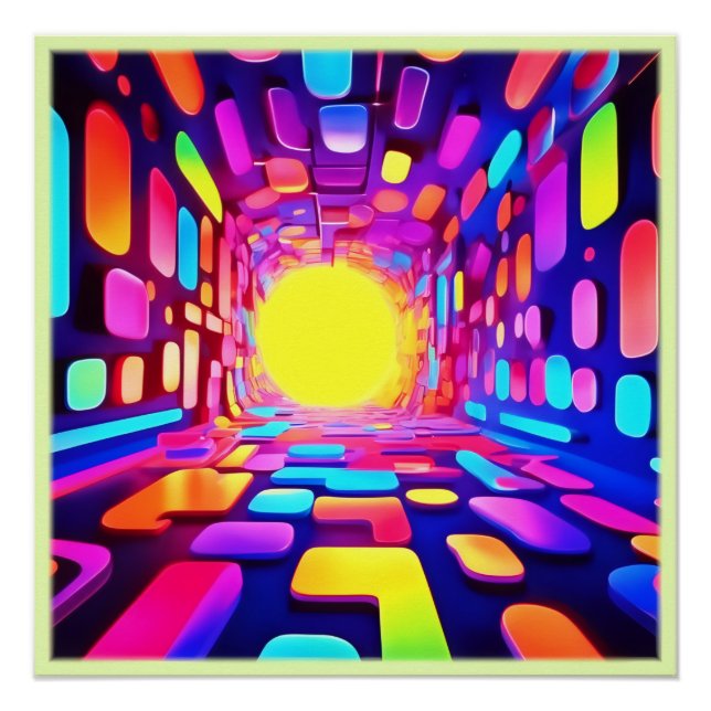 Neon Tunnel: Psychedelic Journey Poster (Front)