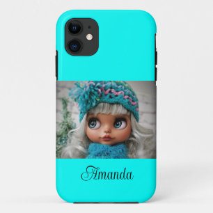 Neon turquoise bright fashionable modern tone  iPhone 11 case