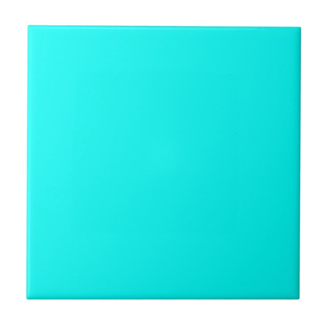 Neon turquoise bright fashionable modern tone  ceramic tile (Front)