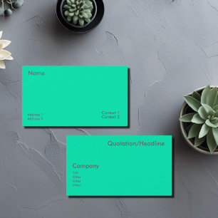 Neon Turquoise Business Card